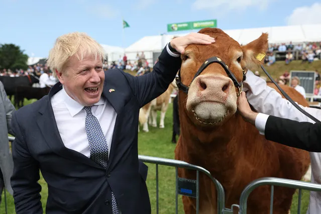 Britain's Prime Minister Boris Johnson attends the Royal Cornwall Show by election on June 10, 2022. (Photo by Andrew Parsons/Parsons Media)