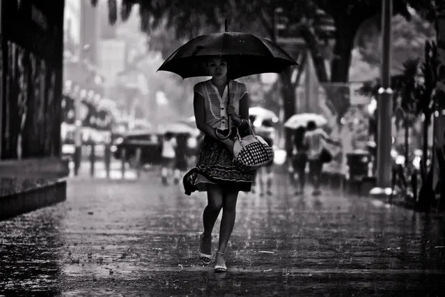Bad Weather. Girl in the rain