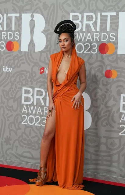 English singer, actress and songwriter Leigh-Anne Pinnock poses as she arrives for the Brit Awards at the O2 Arena in London, Britain on February 11, 2023. (Photo by Maja Smiejkowska/Reuters)