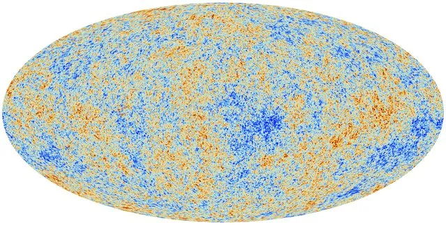 An all-sky image from the European Space Agency's Planck spacecraft, released March 21, 2013 provides the most detailed look yet at the imprint left behind by the big bang in the cosmic microwave background. Patterns of temperature fluctuations, shown in shades of red and blue, serve as a “baby picture” of the universe when it was just 370,000 years old. The image suggests that the universe is 100 million years older than scientists thought it was, with more matter and less dark energy than they previously thought. (Photo by ESA-­Planck Collaboration via AP Photo)