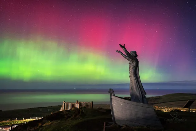 The Northern Lights (Aurora Borealis) at Gortmore Viewpoint in Limavady, Northern Ireland on February 26, 2023. (Photo by Patryk Sadowski/The Irish Times)