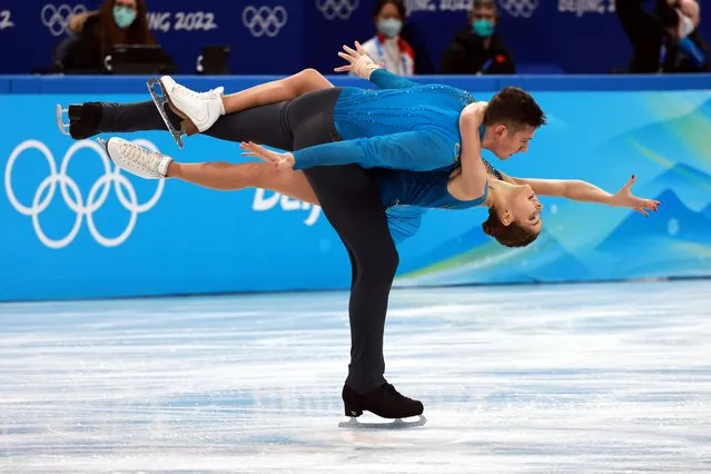 Aleksandr Galliamov (Top) and Anastasia Mishina of Russia perform during the Pair Skating – Free Skating of the Figure Skating Team Event at the Beijing 2022 Olympic Games, Beijing, China, 07 February 2022. (Photo by Fazry Ismail/EPA/EFE/Rex Features/Shutterstock)