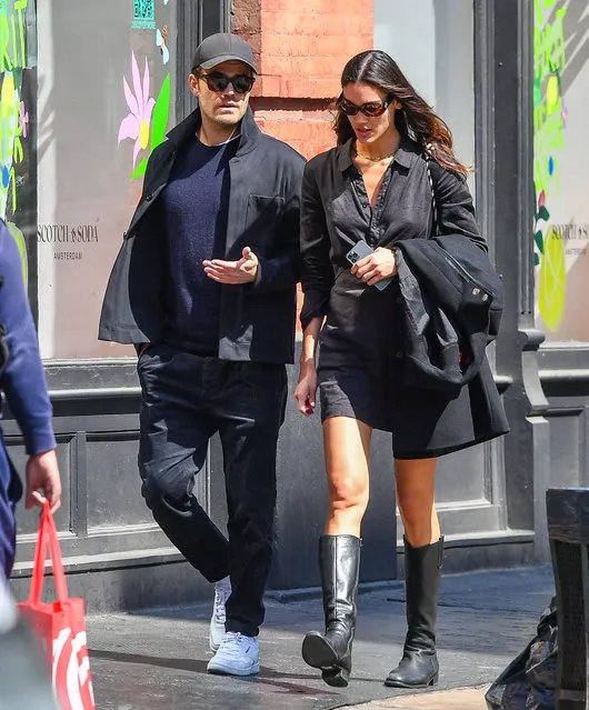 American actor Paul Wesley is spotted out and about with his model girlfriend Natalie Kuckenburg in New York City on April 20, 2023. The sighting comes as Wesley's ex, Ines de Ramon continues to date Brad Pitt. (Photo by The Image Direct)