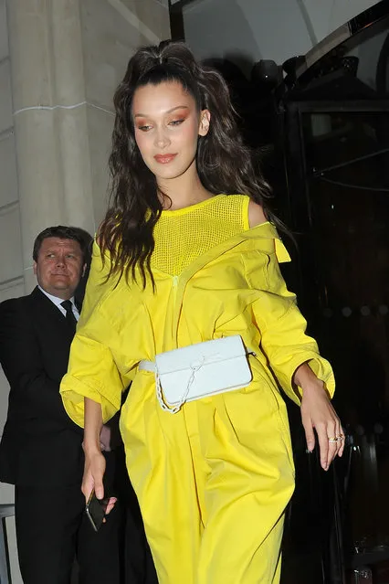 Bella Hadid leaves her hotel and goes to a private apartment in Paris, France, on June 21, 2018. (Photo by E-Press/Splash News and Pictures)