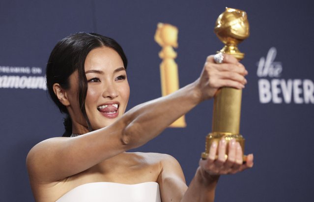 Japanese actress Anna Sawai poses with the Best Performance by a Female Actor in a Television Series - Drama Award for “Shogun” at the 82nd Golden Globe Awards in Beverly Hills, California, U.S., January 5, 2025. (Photo by Mario Anzuoni/Reuters)