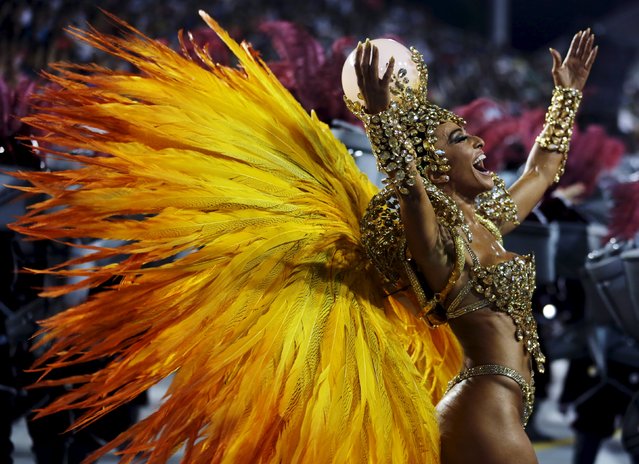 Brazilian model Sabrina Sato parades for Gavioes da Fiel samba school during carnival in Sao Paulo, Brazil, February 6, 2016. (Photo by Paulo Whitaker/Reuters)
