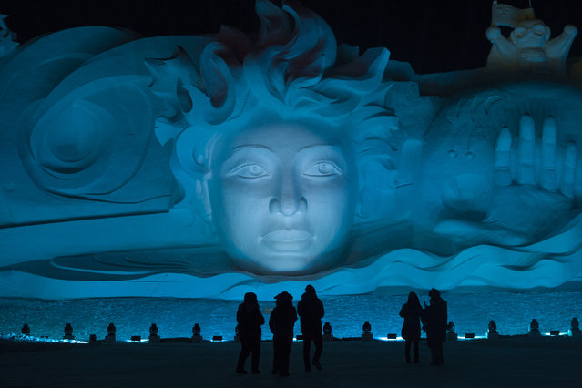 Tourists visit the Harbin International Snow Sculpture Art Expo at Harbin Sun Island park on January 5, 2019 in Harbin, China. (Photo by Tao Zhang/Getty Images)