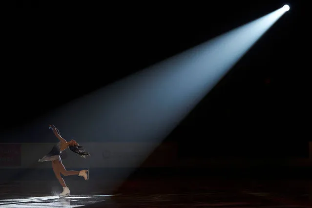 Mai Mihara of Japan skates during the exhibition gala at Skate Canada International in Vancouver, British Columbia on October 31, 2021. (Photo by Geoff Robins/AFP Photo)