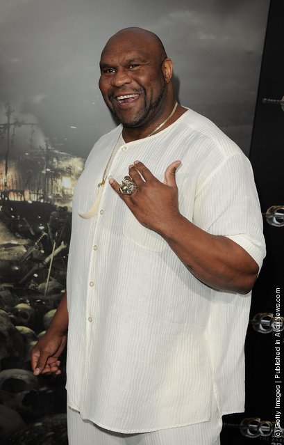 Kickboxer and actor Bob Sapp attends the world premiere of Conan The Barbarian