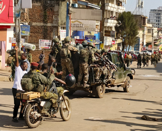 M23 rebels enter the centre of east Congo's second-largest city, Bukavu, and take control of the South Kivu province administrative office, Sunday, February 16, 2025. (Photo by Janvier Barhahiga/AP Photo)