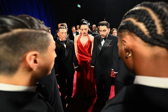In this handout photo provided by The Academy, Margaret Qualley (C) and dancers are seen backstage during the 97th Annual Oscars at Dolby Theatre on March 02, 2025 in Hollywood, California. (Photo by Richard Harbaugh/The Academy via Getty Images)