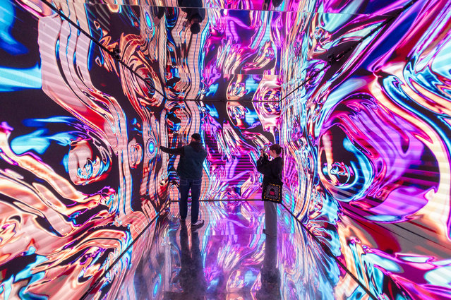 Fuorisalone 2025 ”Hyper Portal” installation by Glo at Palazzo Moscova 18 in Milan, Italy on Tuesday, 8 April 2025. (Photo by Stefano Porta/LaPresse/Rex Features/Shutterstock)
