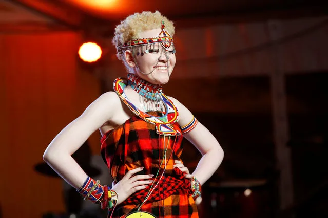 A participant poses on the catwalk during the Mr & Miss Albinism Kenya Beauty Pageant 2018 in Nairobi, Kenya, November 30, 2018. (Photo by Baz Ratner/Reuters)