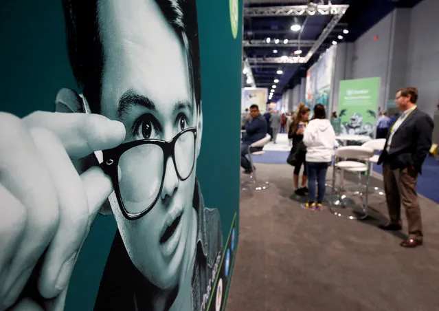 The ChatSim booth is shown during the 2017 CES in Las Vegas, Nevada January 6, 2017. (Photo by Steve Marcus/Reuters)