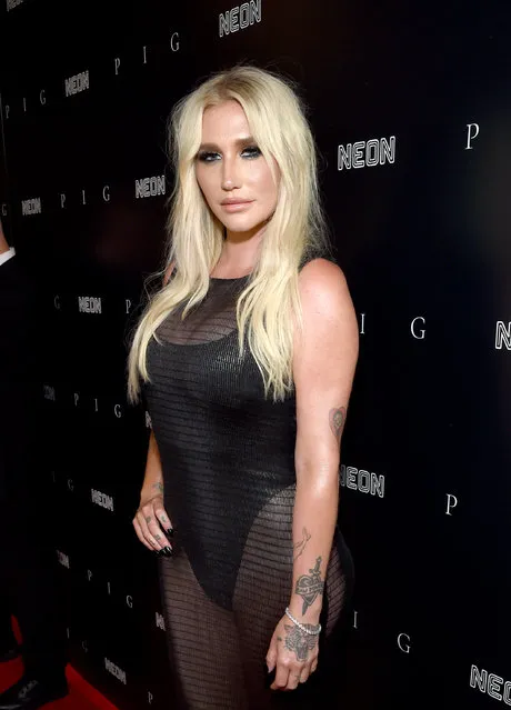 American singer and songwriter Kesha Rose Sebert, known mononymously as Ke$ha attends the Neon Premiere of “PIG” on July 13, 2021 in Los Angeles, California. (Photo by Michael Kovac/Getty Images for NEON)