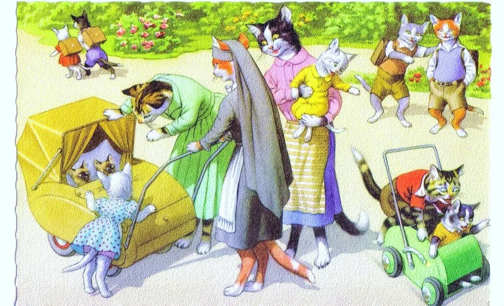 Dressed Cats by Alfred Mainzer