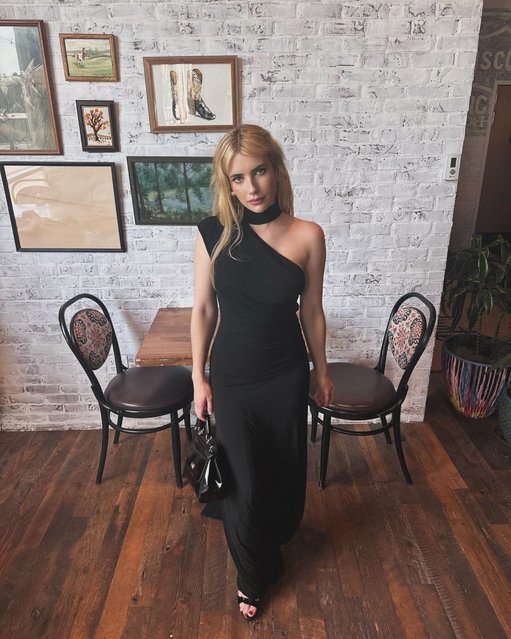 American actress and singer Emma Roberts rocks a little black dress in the second decade of June 2024. (Photo by emmaroberts/Instagram)