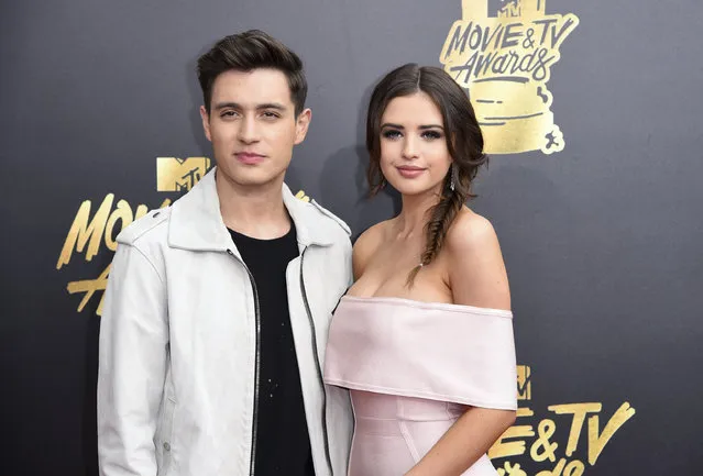 Gabriel Conte, left, and Jess Conte arrive at the MTV Movie and TV Awards at the Shrine Auditorium on Sunday, May 7, 2017, in Los Angeles. (Photo by Richard Shotwell/Invision/AP Photo)