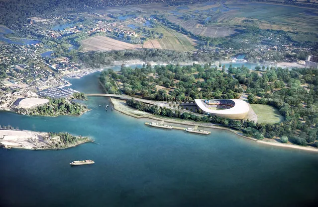 In this handout artists impression provided by the Russia 2018 Organising Commitee, the Samara Stadium is shown as proposed and presented as part of the Russia 2018 World Cup bid, on September 29, 2011 in Russia. (Illustration by Russia 2018 via Getty Images)