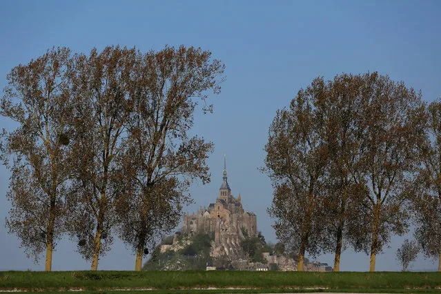 A general view shows the Mont Saint-Michel, in the French western region of Normandy, April 7, 2017. (Photo by Vincent Kessler/Reuters)