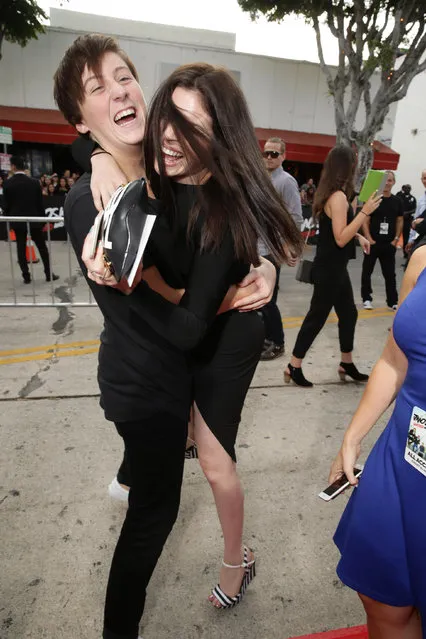 Trevor Moran and Lauren Giraldo attend the Los Angeles premiere of Awesomeness Film's JANOSKIANS: UNTOLD AND UNTRUE at Bruin Theatre on Tuesday, August 25, 2015, in Los Angeles, CA. (Photo by Eric Charbonneau/Invision for AwesomenessFilms/AP Images)