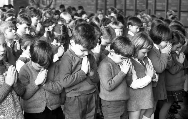 Children from St. Andrew's Church of England School, Eastern Green, Coventry, prayed for astronauts safe return from the Apollo 13 space mission. 15th April 1970 (Photo by Coventry Telegraph Archive/Mirrorpix/Mirrorpix via Getty Images)