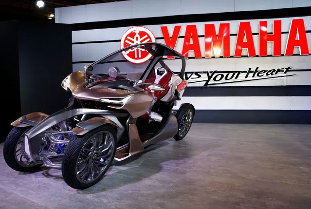 Yamaha displays MWC-4 Leaning Multi-Wheel vehicle during media preview of the 45th Tokyo Motor Show in Tokyo, Japan on October 25, 2017. (Photo by Toru Hanai/Reuters)