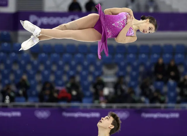 Czech Republic' s Anna Duskova and Czech Republic' s Martin Bidar compete in the pair skating short program of the figure skating event during the Pyeongchang 2018 Winter Olympic Games at the Gangneung Ice Arena in Gangneung on February 14, 2018. (Photo by Lucy Nicholson/Reuters)