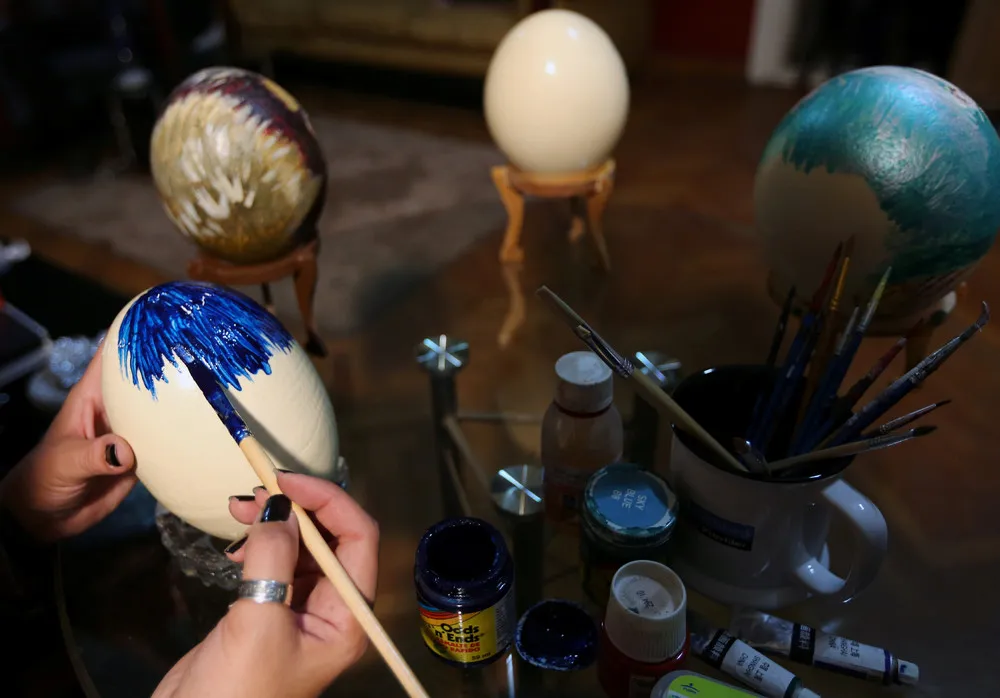 Painted Ostrich Eggs
