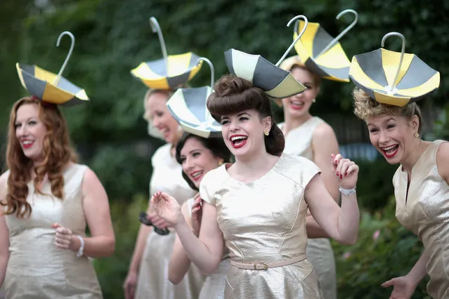ASCOT, ENGLAND - JUNE 17:  The Tootsie Rollers laugh as they break up from a group photo on day 2 of Royal Ascot at Ascot Racecourse on June 17, 2015 in Ascot, England.  (Photo by Chris Jackson/Getty Images)