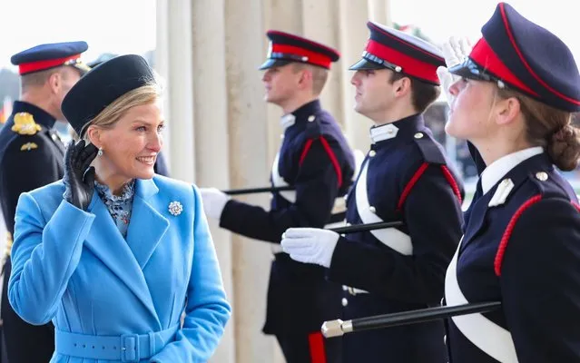 Sophie Countess of Wessex represents Her Majesty The Queen as the Reviewing Officer at The Sovereign's Parade at Royal Military Academy Sandhurst on December 13, 2019 in Camberley, England. (Photo by Chris Jackson/Getty Images)