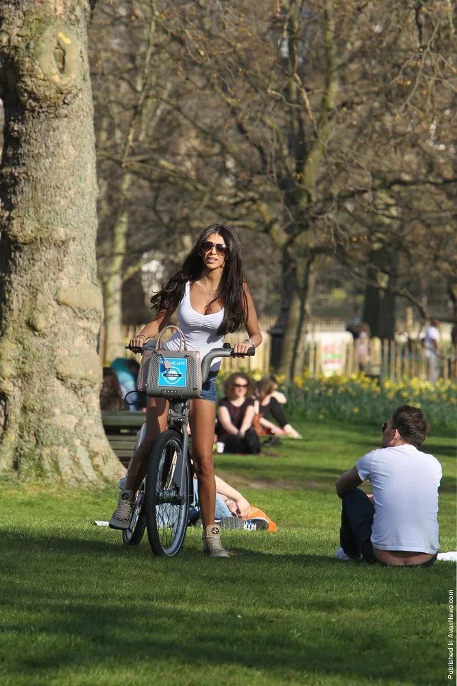 The Celebrity Big Brother Star Georgia Salpa in a London Park