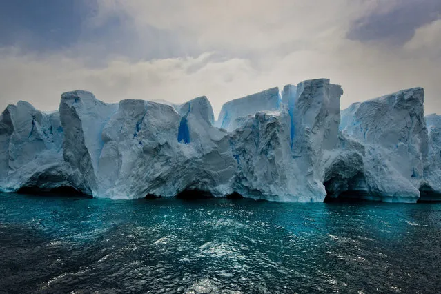 A serene turquoise glow glimmers from underneath these powerful icebergs. Stood in the middle of Antarctica, the giant icebergs appear to be from an unearthly world. These stunning photographs were captured by American photographer Michael Leggero. “My images show pure nature, as that is how I describe Antarctica, simply pure nature”, says the 43 year old, of Carthage, New York. “It is the only place on our planet that humans have not left a presence behind”. (Photo by Michael Leggero/Hotspotmedia/Visual Press Agency)