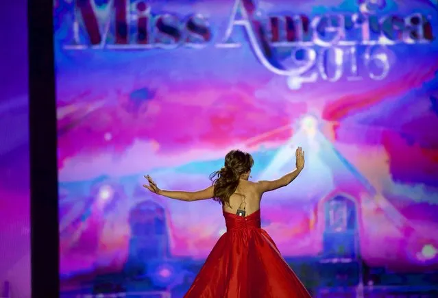 Miss Georgia Betty Cantrell competes in the talent competition, en route to winning Miss America 2016, at Boardwalk Hall in Atlantic City, New Jersey, September 13, 2015. (Photo by Mark Makela/Reuters)