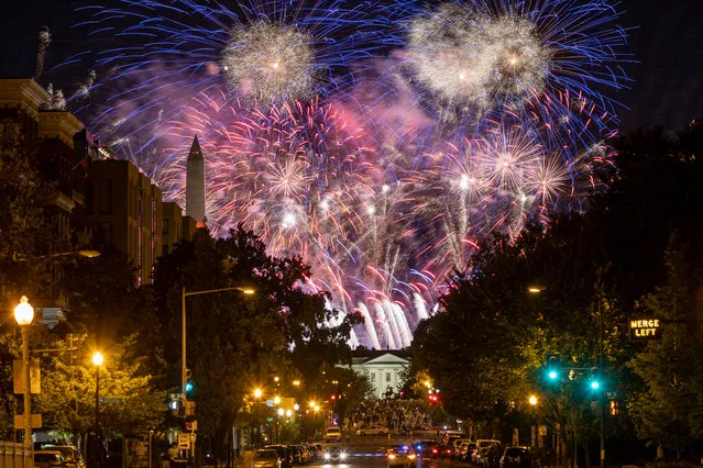 Fireworks are seen above the Washington Monument and the White House at the conclusion of the final day of the Republican National Convention on August 27, 2020 in Washington, DC. President Donald Trump and Vice President Mike Pence accepted the nomination as the Republican candidates for a second term in the White House. (Photo by Tasos Katopodis/Getty Images)