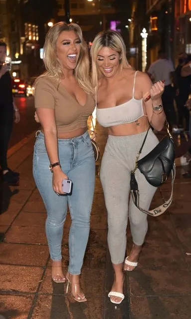 English television personality Chloe Ferry, 25, and TV actor Bethan Kershaw arrives Bijoux Nightclub in Newcastle on Saturday September 19, 2020. (Photo by BackGrid)