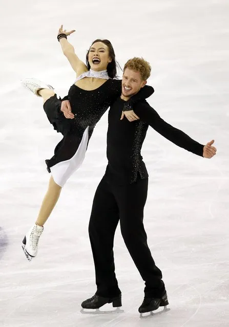Madison Chock and Evan Bates of the U.S. perform during the ice dance skating event at the ISU Grand Prix of Figure Skating final in Barcelona December 13, 2014. (Photo by Albert Gea/Reuters)