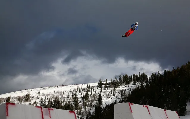 Zongyang Jia of China competes during qualifying for the Mens Aerials at the FIS Freestyle Ski World Cup Aerial Competition at Deer Valley on January 10, 2014 in Park City, Utah. (Photo by Mike Ehrmann/Getty Images)