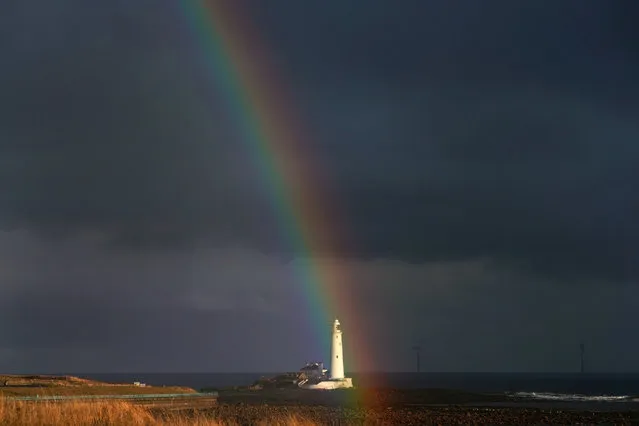 A rainbow over St Mary’s Lighthouse at Whitley Bay, North Tyneside, UK on November 25, 2018. A change in the UK’s weather is expected in the coming days as Storm Diana sweeps in from the Atlantic. (Photo by Owen Humphreys/PA Wire)