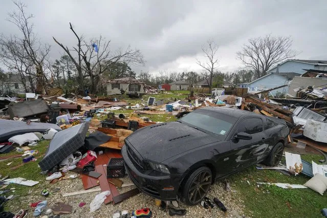 Destruction is seen from a tornado that tore through the area in Killona, La., about 30 miles west of New Orleans in St. James Parish, Wednesday, December 14, 2022. (Photo by Gerald Herbert/AP Photo)