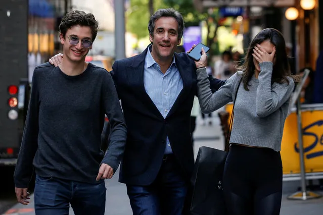 U.S. President Donald Trump's personal lawyer Michael Cohen arrives at his hotel with his children in New York City, U.S., May 11, 2018. (Photo by Brendan McDermid/Reuters)