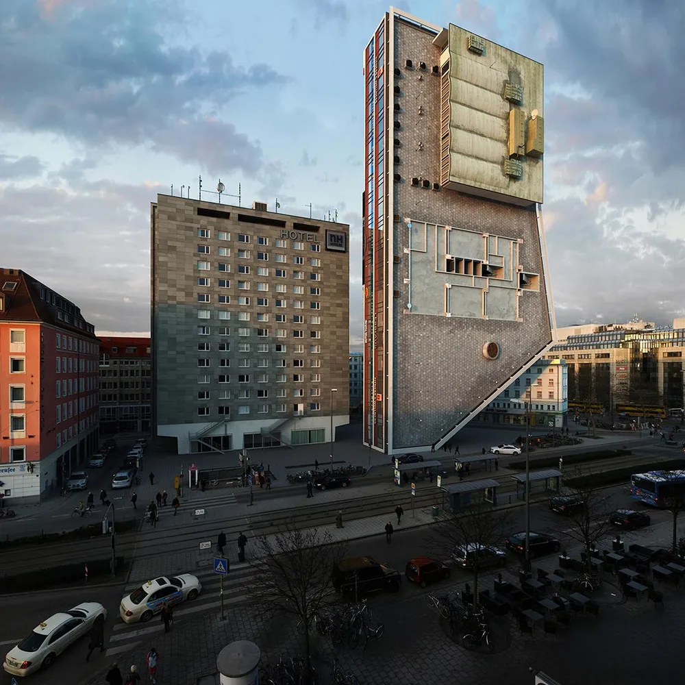 Manipulated Photography by Victor Enrich of a Munich Hotel