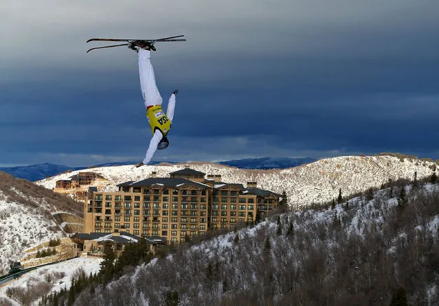 Travis Gerrits of Canada competes during qualifying for the Mens Aerials at the FIS Freestyle Ski World Cup Aerial Competition at Deer Valley on January 10, 2014 in Park City, Utah. (Photo by Mike Ehrmann/Getty Images)