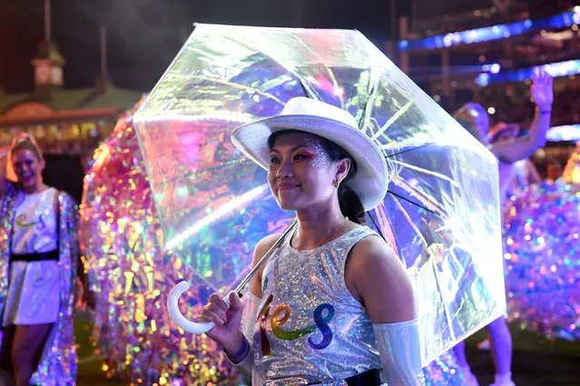 Participants take part in the 44th annual Gay and Lesbian Mardi Gras parade at the Sydney Cricket Ground (SCG) in Sydney, Australia, 05 Ma​rch 2022. (Photo by Bianca de Marchi/EPA/EFE)