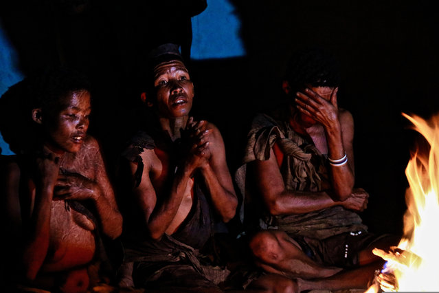“I was privileged to spend some time with the San people (or ‘bushmen’) of Namibia, an indigenous hunter-gatherer people, whose lands are slowly being squeezed by the march of civilisation. In gathering darkness, against the light of a fire, this photo illustrates their suffering”. (Photo by Nitish Upadhyaya/GuardianWitness)
