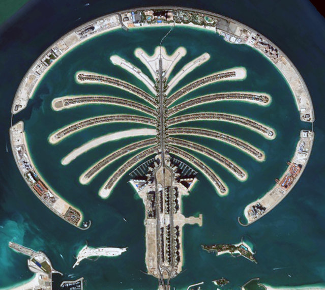 The Palm Jumeirah – Dubai, United Arab Emirates. (Photo by Digital Globe/Caters News)