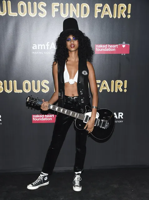 Model Imaan Hammam attends the Fabulous Fund Fair, hosted by the Naked Heart Foundation and amfAR, at Skylight Clarkson North on Saturday, October 28, 2017, in New York. (Photo by Evan Agostini/Invision/AP Photo)