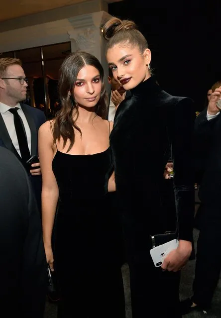 Models Emily Ratajkowski (L) and Taylor Hill attend the 2018 InStyle and Warner Bros. 75th Annual Golden Globe Awards Post-Party at The Beverly Hilton Hotel on January 7, 2018 in Beverly Hills, California. (Photo by Matt Winkelmeyer/Getty Images for InStyle)