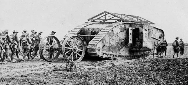 Mark I male tank with its distinctive wheeled steering tail and chicken-wire “bomb roof”. (Photo by Anthony Tucker-Jones/Mediadrumworld.com)