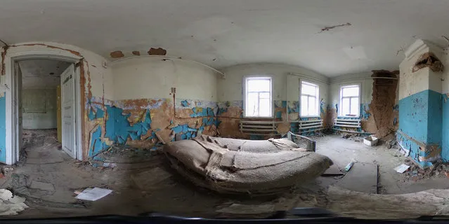 A bed stands in a room in an abandoned house on April 9, 2016 in Zalissya, Ukraine. Zalissya, once a village of several hundred households, stands inside the Chernobyl Exclusion Zone, a restricted zone contaminated by radiation from the 1986 meltdown of reactor number four at the Chernobyl nuclear power plant in the world's worst civilian nuclear accident that spewed radiaoactive fallout across the globe. Approximately 90 villages inside the zone were evacuated and abandoned due to the accident. The world will soon commemorate the 30th anniversary of the April 26, 1986 Chernobyl disaster. (Photo by Sean Gallup/Getty Images)